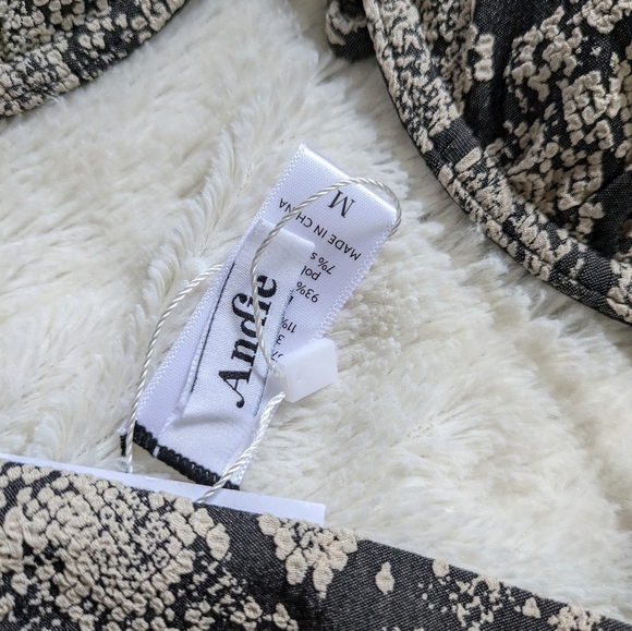 ANDIE SWIM Snake Print Sicily Top Riveria High Waisted Bottom Bikini NEW Size M - Picture 3 of 12